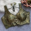 Wholesale Bollywood Sabyasachi Banarasi Silk Padded Blouse - Readymade Designer Party Wear Blouse - Image 7