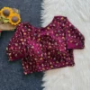 Wholesale Crush Silk Floral Embroidered Readymade Blouse | Side Elastic Stretchable (38 to 42) - Image 3