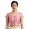 Wholesale Designer Cross-Strap Silk Blouse | Bulk Readymade Saree Blouses Supplier - Image 2