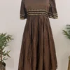 Wholesale Handloom Cotton Long Frock with Zari Border & Scallop Neck | Manufacturer Price - Image 2