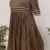 Wholesale Handloom Cotton Long Frock with Zari Border & Scallop Neck | Manufacturer Price - Image 3