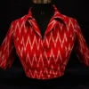 Wholesale Ikkat Collar Neck Readymade Blouse – Padded Front Open Saree Blouses - Image 4
