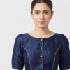 Wholesale Plain Raw Silk Saree Blouse | Designer Front Buttoned & Back Open Blouse Bulk Supplier - Image 6