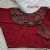 Wholesale Pure Cotton Ajrakh Patchwork Saree Blouse | Front Hook Non-Padded (Free Size 32 to 44) - Image 2