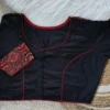Wholesale Pure Cotton Ajrakh Patchwork Saree Blouse | Front Hook Non-Padded (Free Size 32 to 44) - Image 4