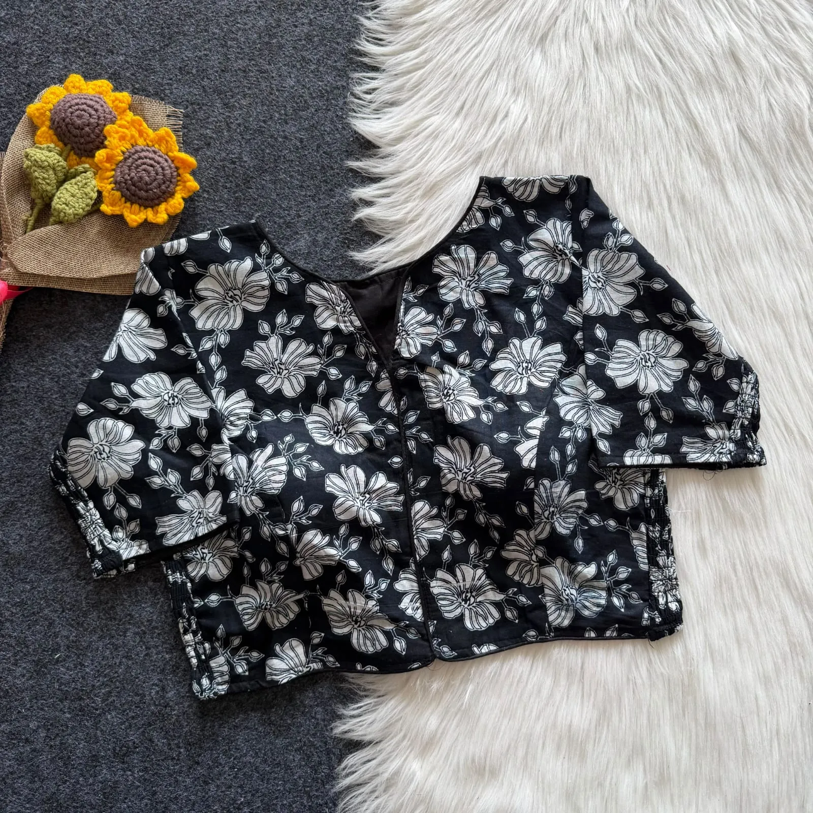 Wholesale Pure Cotton Hand Block Printed Readymade Blouse | Side Elastic Stretchable (Bust 38-42) - Image 12
