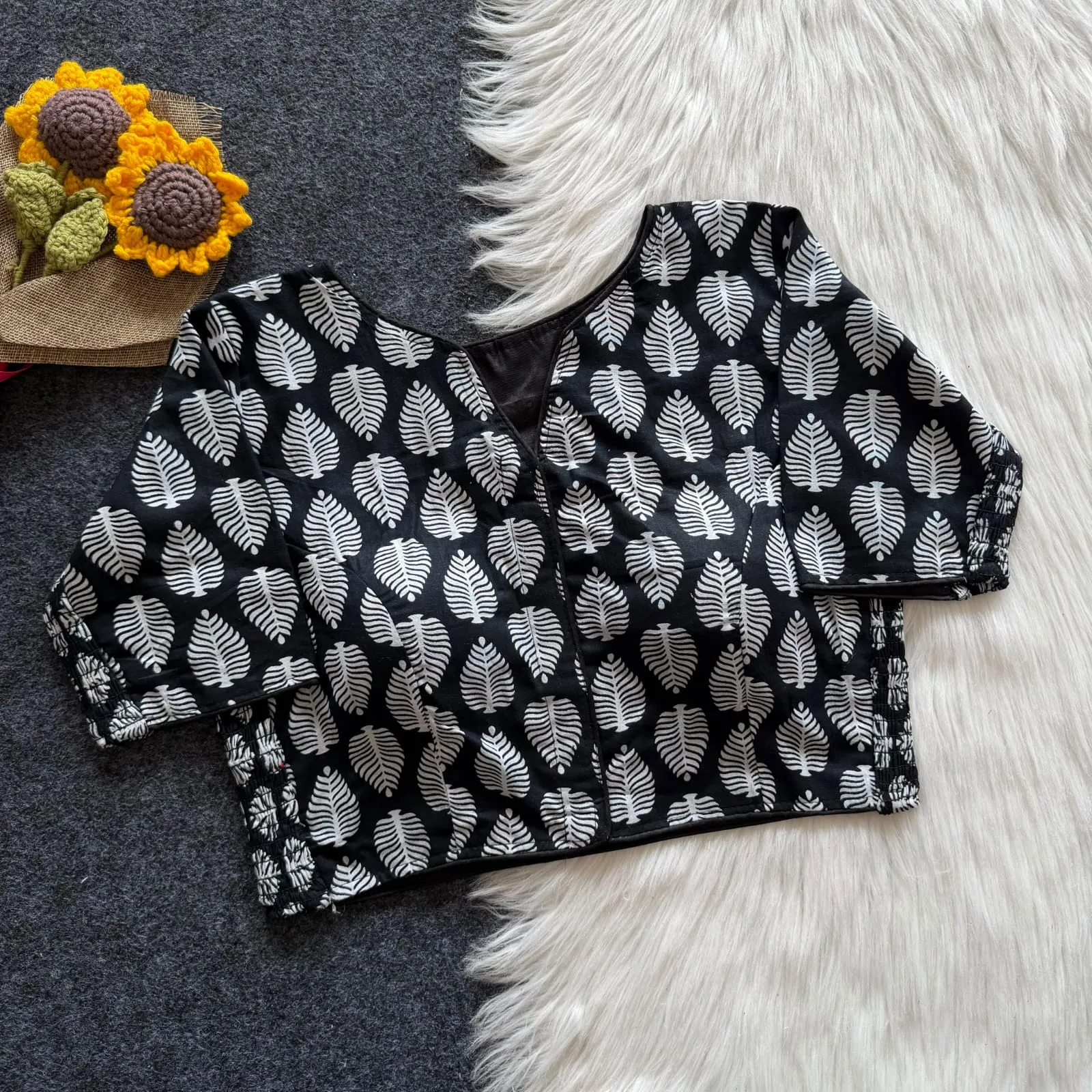 Wholesale Pure Cotton Hand Block Printed Readymade Blouse | Side Elastic Stretchable (Bust 38-42) - Image 13