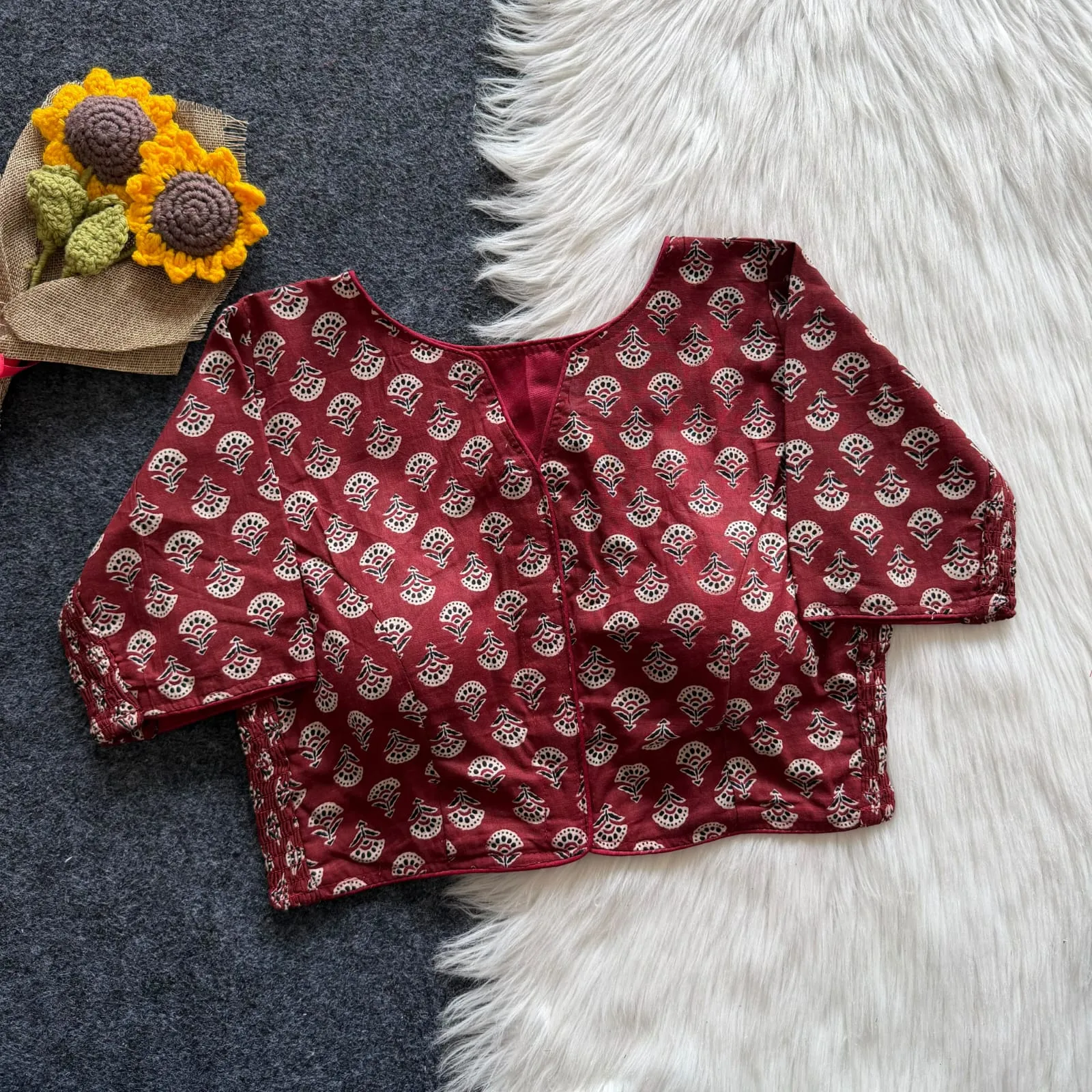 Wholesale Pure Cotton Hand Block Printed Readymade Blouse | Side Elastic Stretchable (Bust 38-42) - Image 15