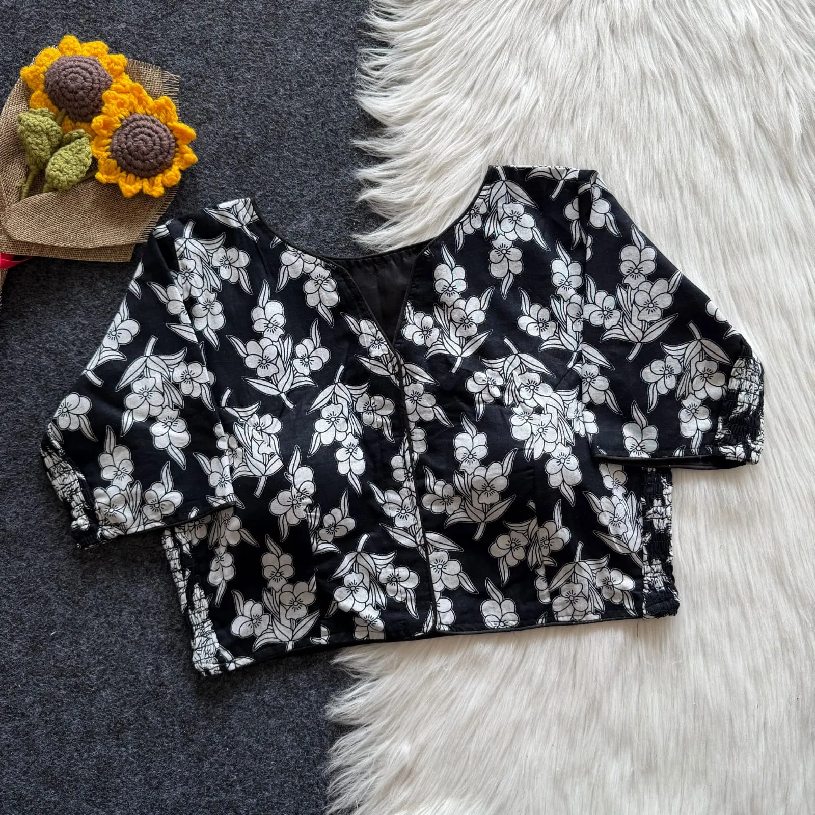 Wholesale Pure Cotton Hand Block Printed Readymade Blouse | Side Elastic Stretchable (Bust 38-42) - Image 9
