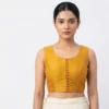 Wholesale Readymade Saree Blouses | Designer Sleeveless Keyhole-Back Silk Blouse Bulk Supplier