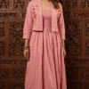Women 2-Piece Mulmul Cotton Shrug Dress Set | Fits Up to 44 Bust - Image 2