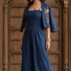 Women 2-Piece Mulmul Cotton Shrug Dress Set | Fits Up to 44 Bust - Image 4