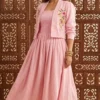 Women 2-Piece Mulmul Cotton Shrug Dress Set | Fits Up to 44 Bust - Image 6