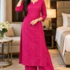 Women Pure Cotton Chikankari Kurti with Palazzo Pant Set | Ethnic Festive & Daily Wear Co-ord (Sizes M–3XL)