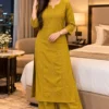 Women Pure Cotton Chikankari Kurti with Palazzo Pant Set | Ethnic Festive & Daily Wear Co-ord (Sizes M–3XL) - Image 19