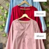 Women's Cotton V-Neck Ruched Front Top – Tie-Up Peplum Blouse with Balloon Sleeves (M to XXL)