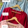 Women's Cotton V-Neck Ruched Front Top – Tie-Up Peplum Blouse with Balloon Sleeves (M to XXL) - Image 5