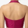 Women’s Plain Raw Silk Halter Neck Saree Blouse – Backless Partywear Readymade Blouse with Back Hooks for Weddings & Festivals - Image 3