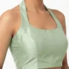 Women’s Plain Raw Silk Halter Neck Saree Blouse – Backless Partywear Readymade Blouse with Back Hooks for Weddings & Festivals - Image 5
