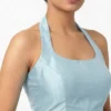 Women’s Plain Raw Silk Halter Neck Saree Blouse – Backless Partywear Readymade Blouse with Back Hooks for Weddings & Festivals - Image 6