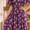 Women's Printed Georgette Flared Maxi Dress with Flutter Sleeves | Free Size Up to 46 (Bust 38–46") Casual Boho Long Gown