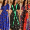 Women's Printed Georgette Flared Maxi Dress with Flutter Sleeves | Free Size Up to 46 (Bust 38–46") Casual Boho Long Gown - Image 14