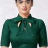 Women’s Readymade Silk Blend Bow-Tie Neck Saree Blouse – Stylish High Collar Ethnic Party Wear - Image 5