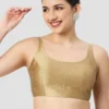 Women’s Readymade Silk Blend Sleeveless Saree Blouse – Stylish Scoop Neck Ethnic Wear - Image 2