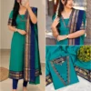Women's Silk Cotton Festival Wear Kurti Set with Contrast Zari Weaving Dupatta | S to 3XL