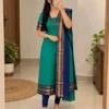 Women's Silk Cotton Festival Wear Kurti Set with Contrast Zari Weaving Dupatta | S to 3XL - Image 26