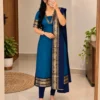 Women's Silk Cotton Festival Wear Kurti Set with Contrast Zari Weaving Dupatta | S to 3XL - Image 9