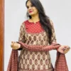 Ajrakh Block Print Cotton Kurti Skirt Set with Dupatta - Image 4