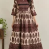 Ajrakh Block Print Flared One-Piece Kurti Dress