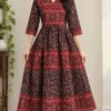 Ajrakh Block Print Flared One-Piece Kurti Dress - Image 3