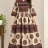 Ajrakh Block Print Flared One-Piece Kurti Dress - Image 5