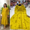 Angrakha Style Embroidered Kurta Pant Set for Women | Pure Rayon Cotton A-Line Kurti with Lace & Tassels (M–XXL) - Image 2