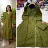 Angrakha Style Embroidered Kurta Pant Set for Women | Pure Rayon Cotton A-Line Kurti with Lace & Tassels (M–XXL) - Image 5