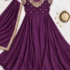 Arohi Embroidered Fendi Crush Anarkali Suit Set with Dupatta – Heavy 7 Meter Flare Ethnic Gown