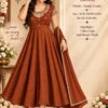 Arohi Embroidered Fendi Crush Anarkali Suit Set with Dupatta – Heavy 7 Meter Flare Ethnic Gown - Image 12