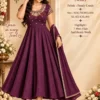 Arohi Embroidered Fendi Crush Anarkali Suit Set with Dupatta – Heavy 7 Meter Flare Ethnic Gown - Image 3