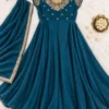 Arohi Embroidered Fendi Crush Anarkali Suit Set with Dupatta – Heavy 7 Meter Flare Ethnic Gown - Image 5