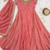 Arohi Embroidered Fendi Crush Anarkali Suit Set with Dupatta – Heavy 7 Meter Flare Ethnic Gown - Image 6