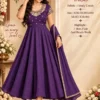 Arohi Embroidered Fendi Crush Anarkali Suit Set with Dupatta – Heavy 7 Meter Flare Ethnic Gown - Image 8