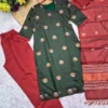 Athira Kanchi Cotton Embroidered Kurti Pant Set with Zari Border Dupatta (3-Piece Festive Salwar Suit for Women) - Image 12