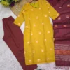 Athira Kanchi Cotton Embroidered Kurti Pant Set with Zari Border Dupatta (3-Piece Festive Salwar Suit for Women) - Image 7