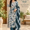 Bamboo Cotton Printed Kurti Pant Set with Tie-Dye Dupatta - Image 10