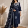 Bandhani Discharge Print Pure Cotton Kurti Pant Set with Dupatta – 3-Piece Suit with Side Pocket & Cowrie Dori Detailing | Daily & Festive Wear - Image 4
