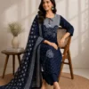 Bandhani Discharge Print Pure Cotton Kurti Pant Set with Dupatta – 3-Piece Suit with Side Pocket & Cowrie Dori Detailing | Daily & Festive Wear - Image 6