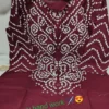Bandhani Print Pure Cotton 6060 A-Line Kurta Set with Pockets | Heavy Handwork Yoke Kurti Pant Dupatta 3-Piece Suit - Image 4