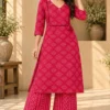 Bandhej Angrakha Kurti with Palazzo 2 Piece Set - Image 3